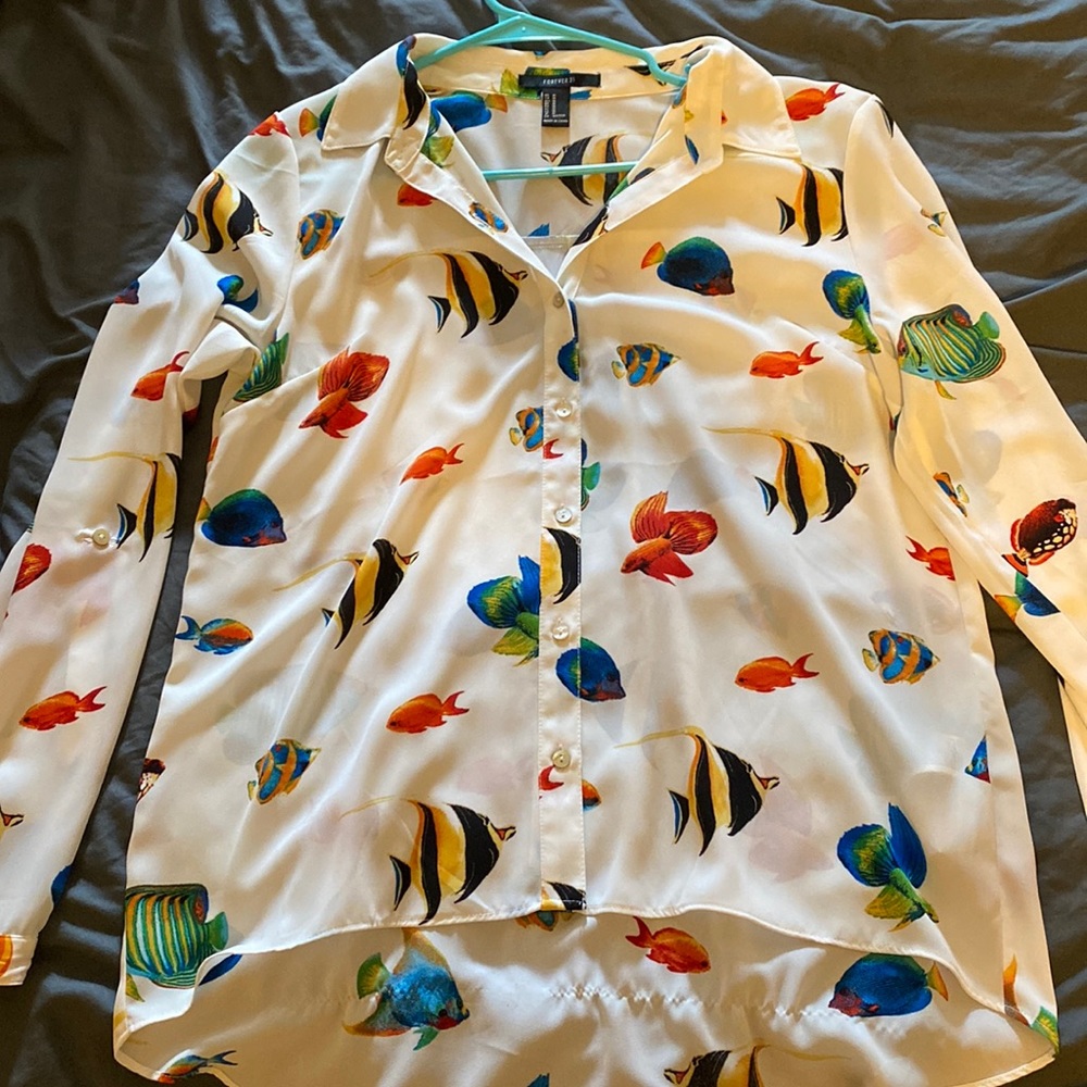 Tropical Fish Button Up